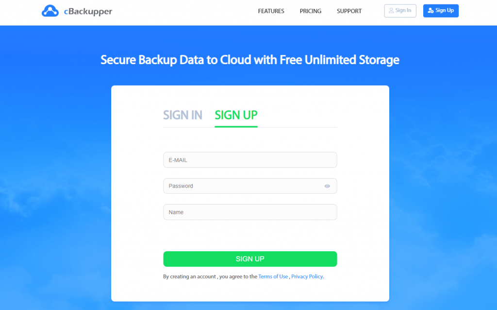 Backup OneDrive to Google Drive with cBackupper